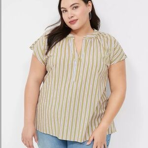 Lane Bryant Swing Dolman Short Sleeve Notch Neck Top, Size 18-20